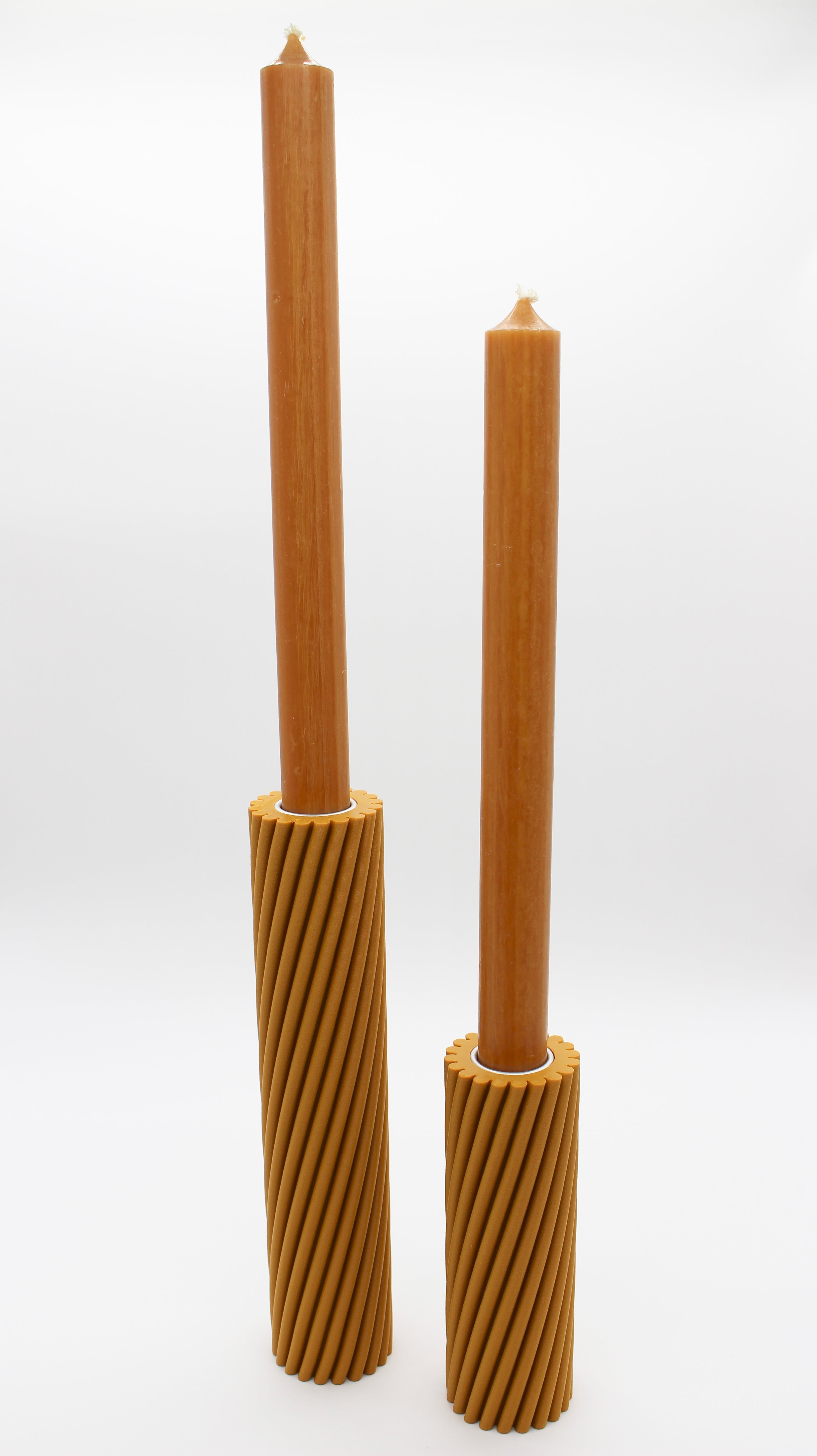 Strofi candle stick holder ochre, 3D Printed Recycled Plastic, Deme Design #color_ochre