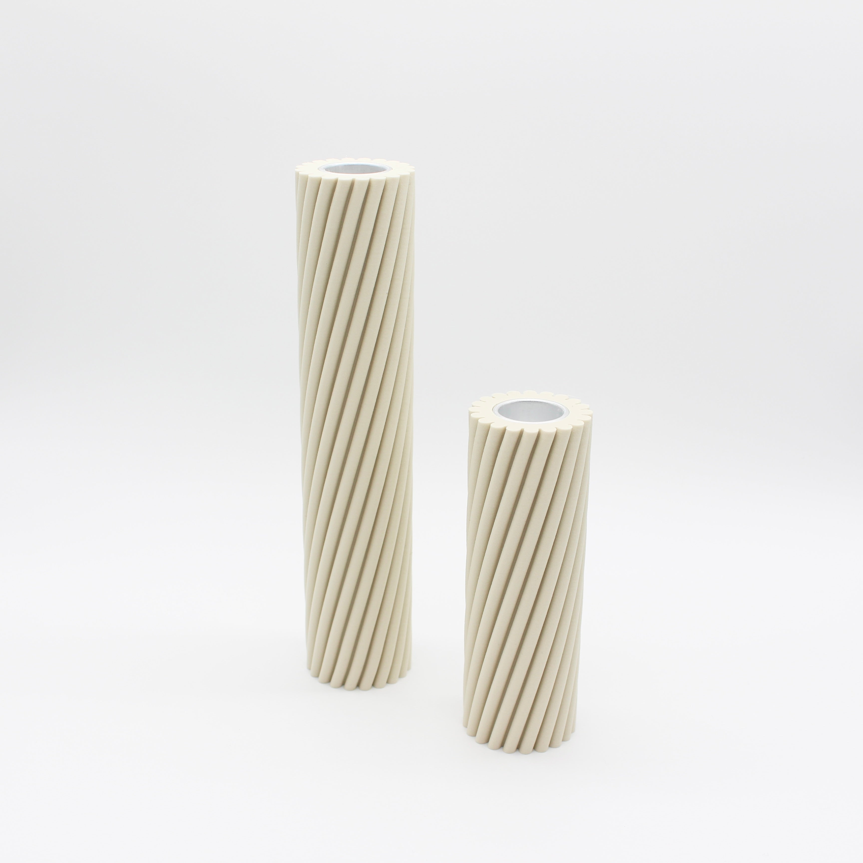 Strofi candle stick holder eggshell, 3D Printed Recycled Plastic, Deme Design #color_eggshell