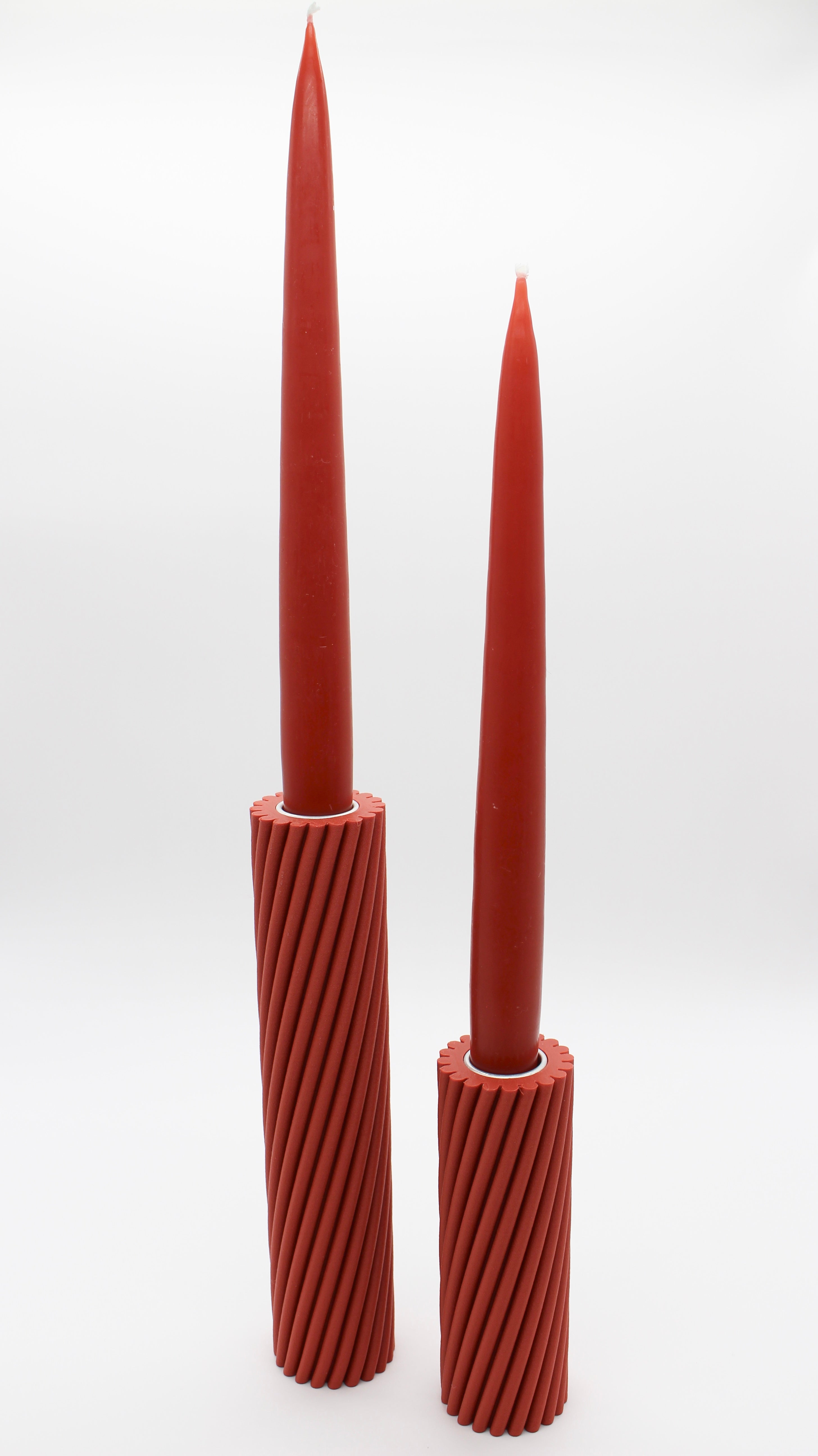 Strofi candle stick holder terra cotta, 3D Printed Recycled Plastic, Deme Design #color_terracotta