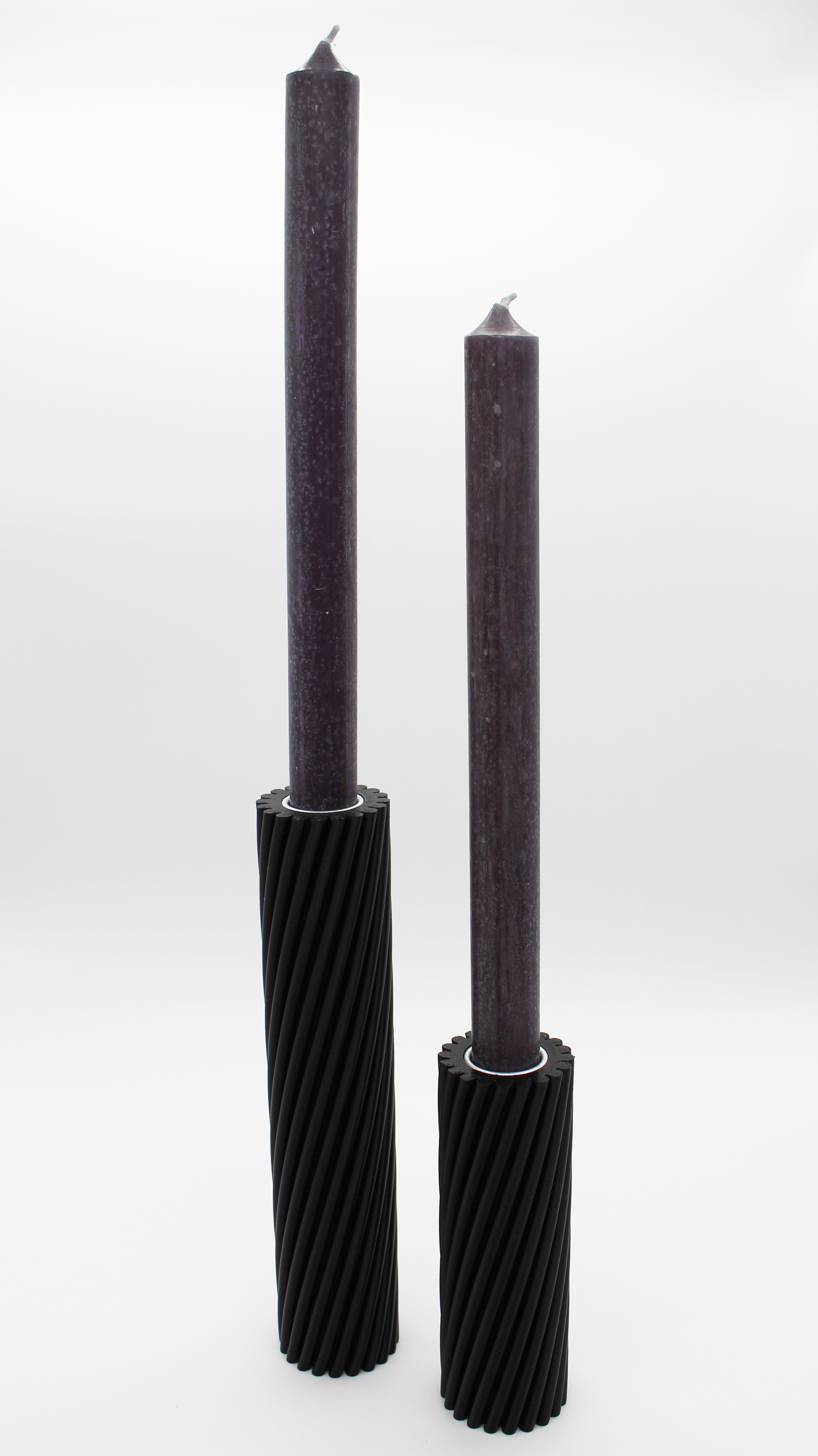 Strofi candle stick holder Black, 3D Printed Recycled Plastic, Deme Design #color_black