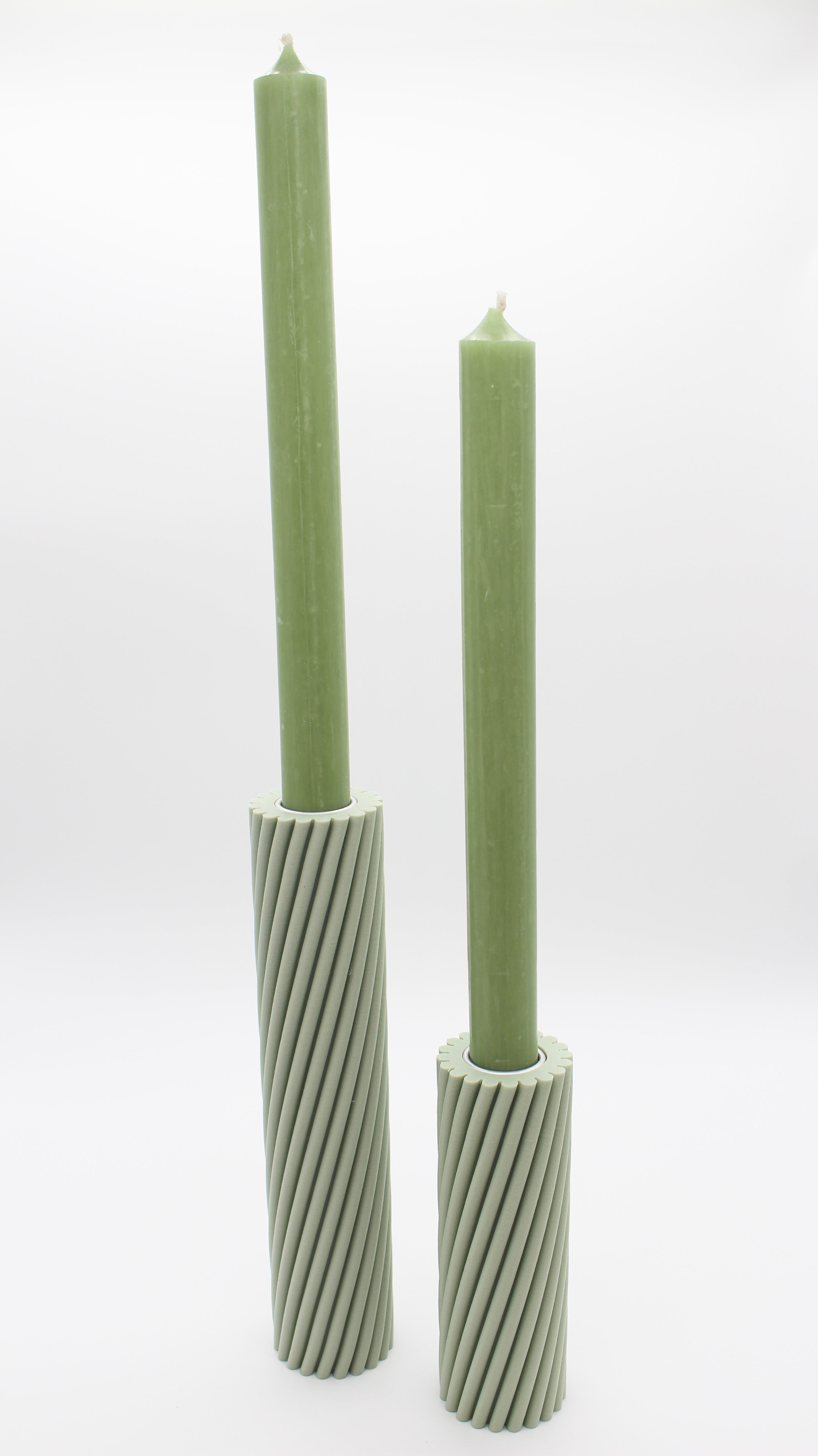 Strofi candle stick holder sage, 3D Printed Recycled Plastic, Deme Design #color_sage