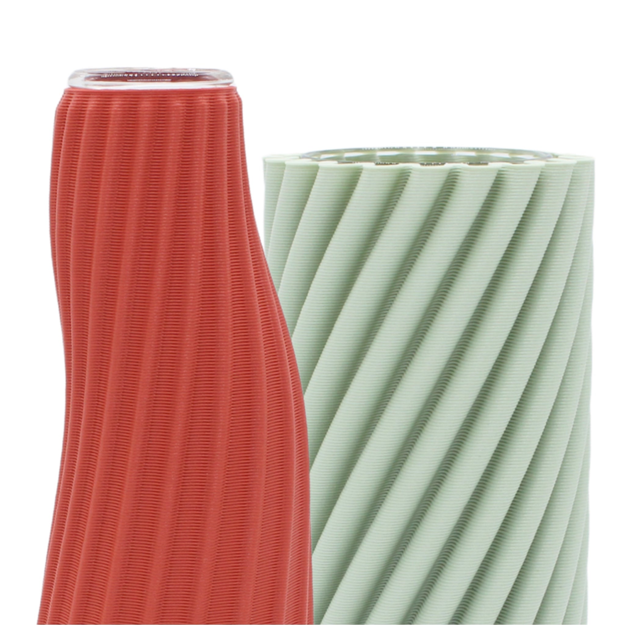 Gerno vase and Strofi vase made with recycled plastic by Deme Design