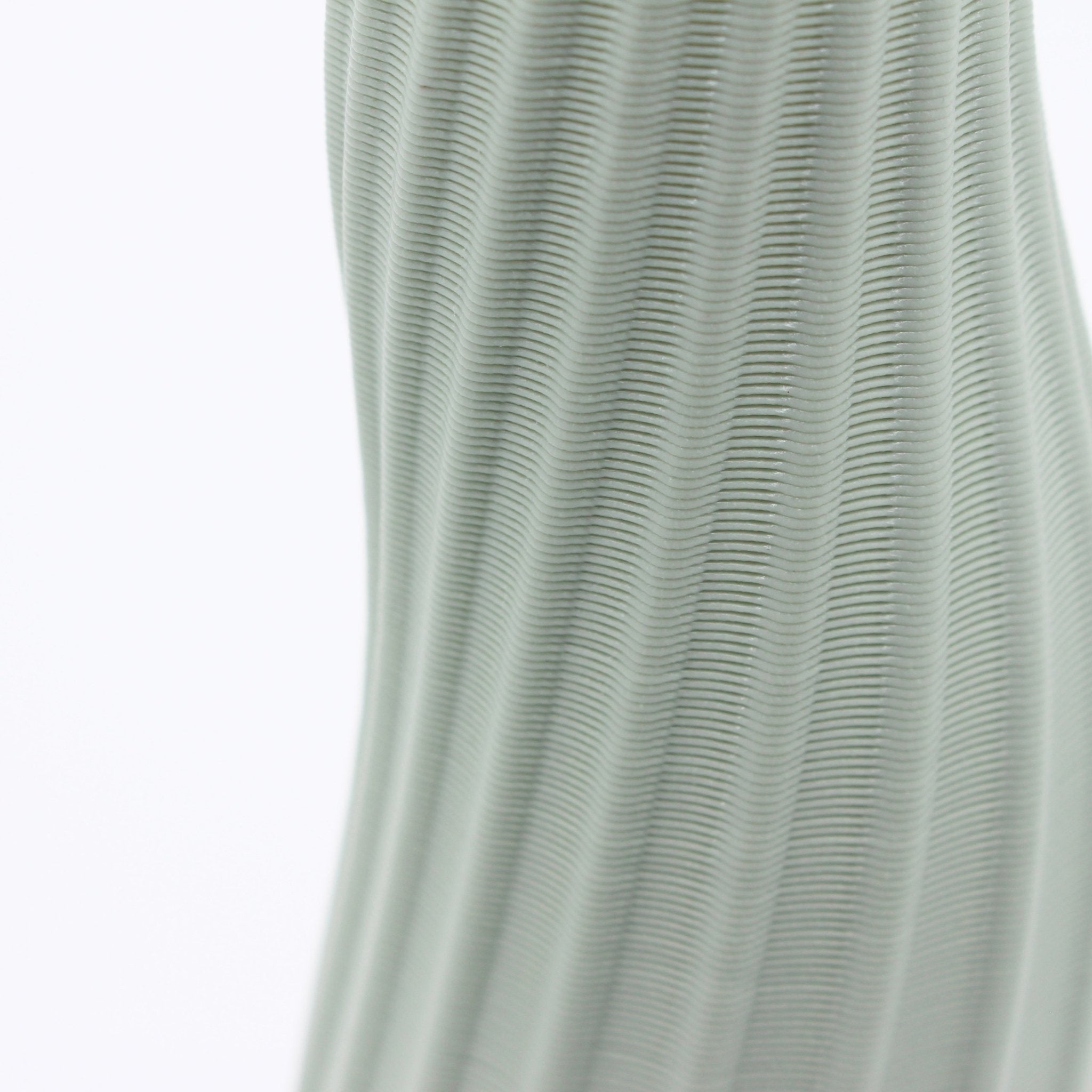 Gerno Vase Sage close-up, 3D Printed Recycled Plastic, Deme Design #color_sage