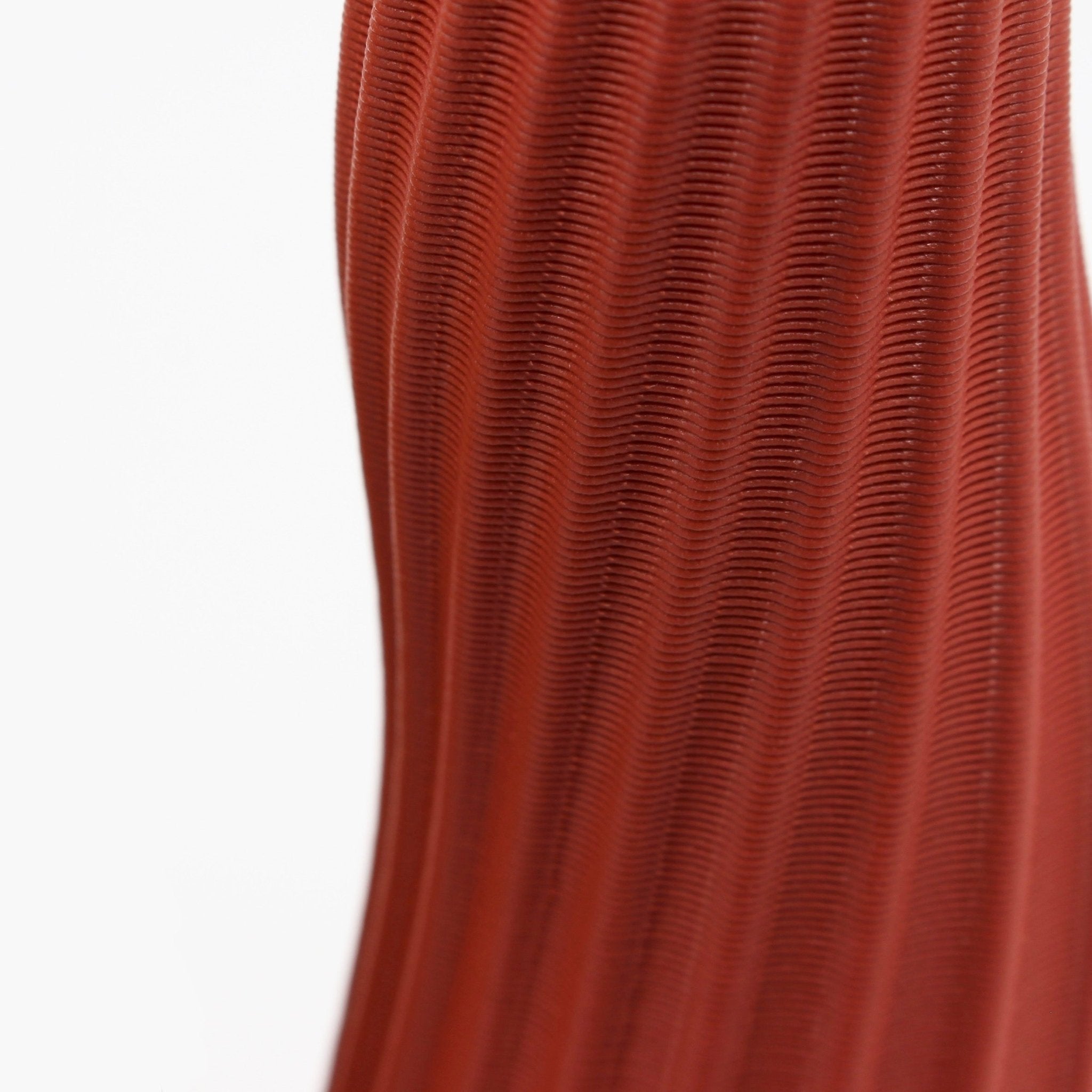 Gerno Vase Terracotta close-up, 3D Printed Recycled Plastic, Deme Design #color_terracotta