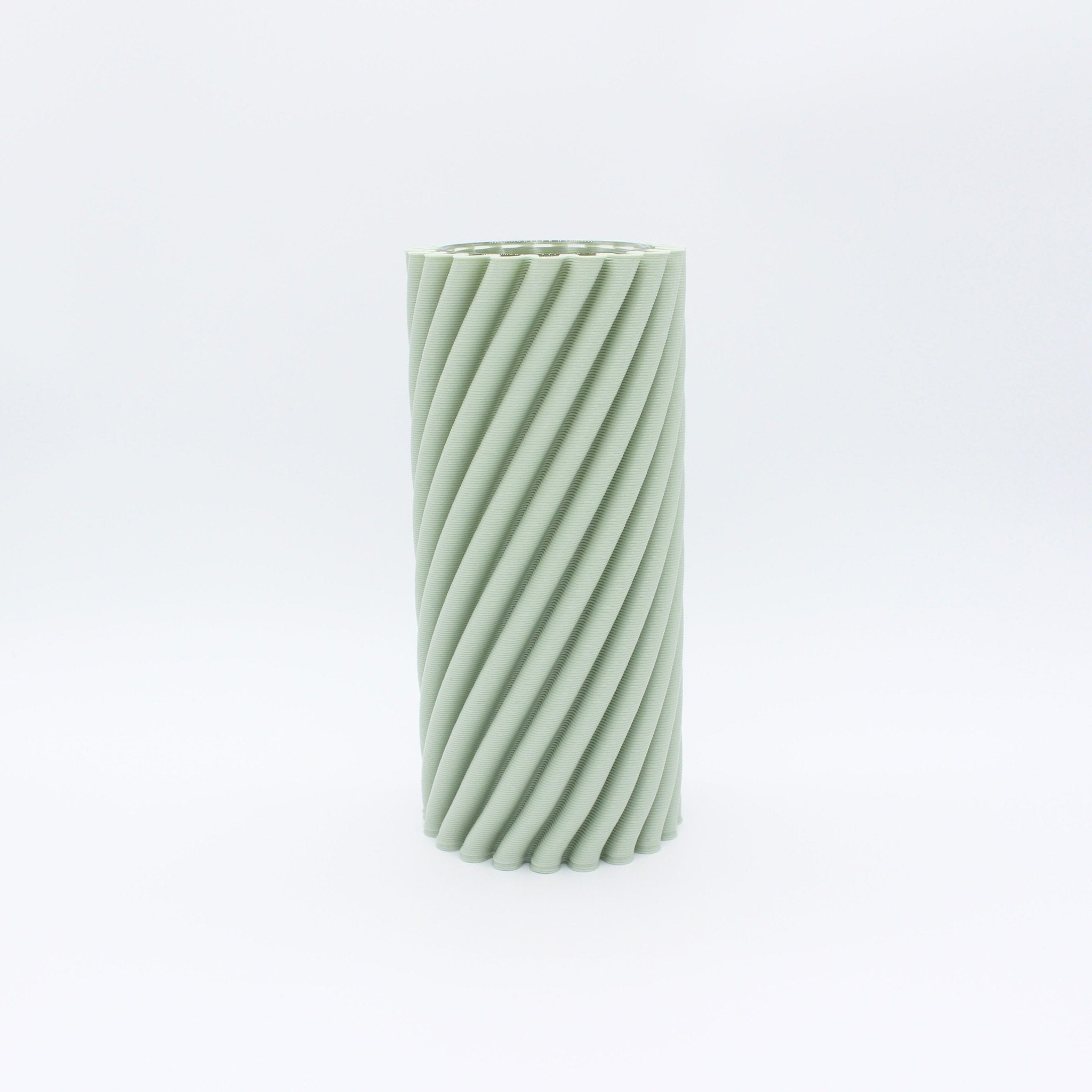 Strofi Vase Sage, 3D Printed Recycled Plastic, Deme Design #color_sage
