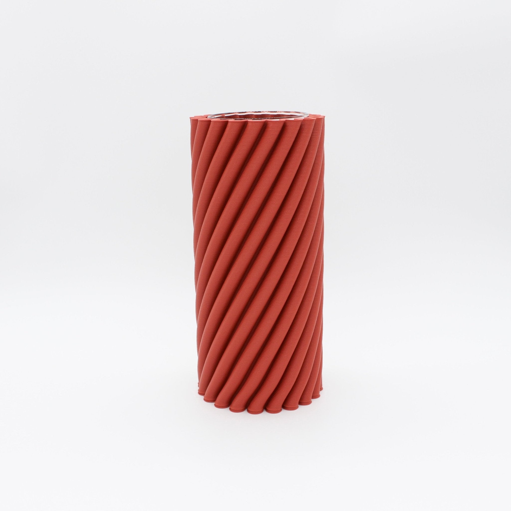 Strofi Vase Terracotta, 3D Printed Recycled Plastic, Deme Design #color_terracotta