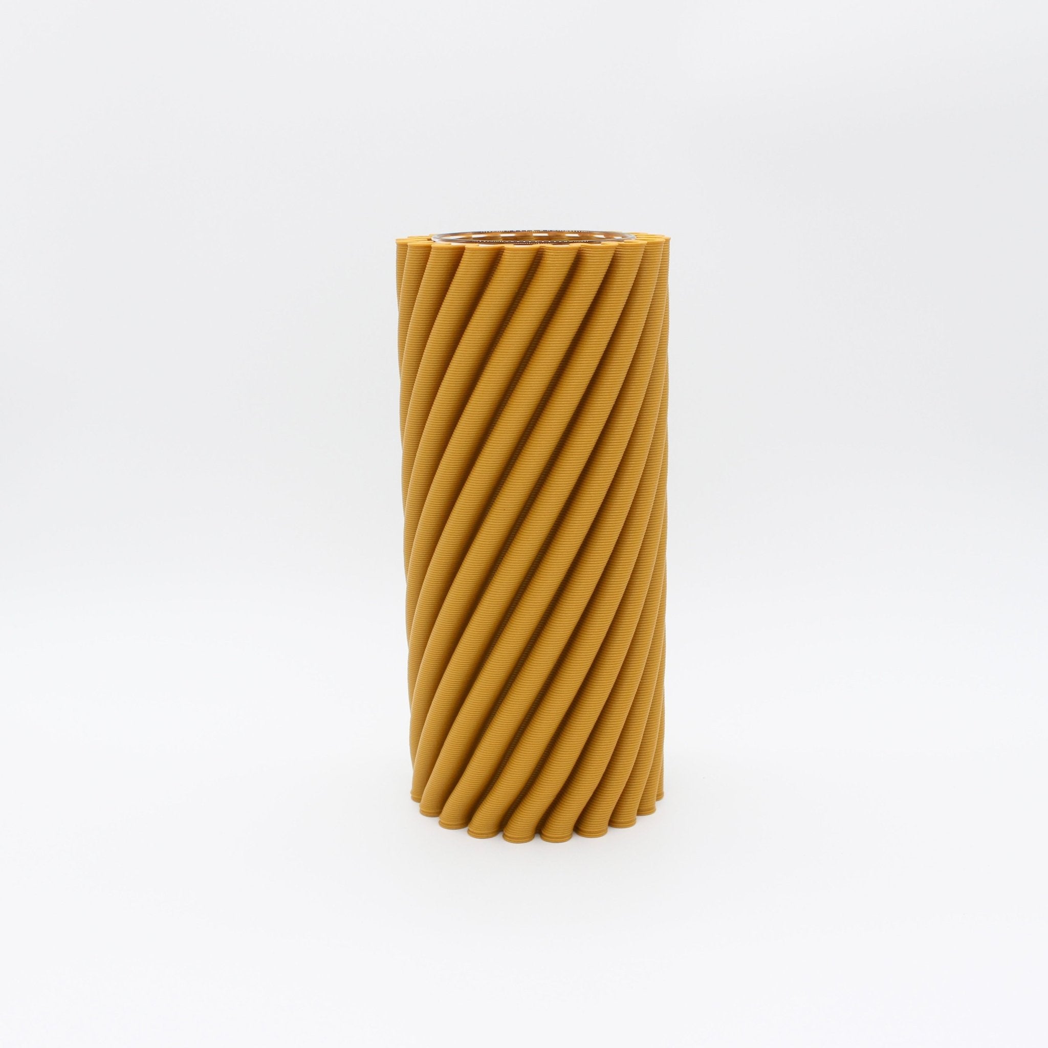 Strofi Vase Ochre, 3D Printed Recycled Plastic, Deme Design #color_ochre