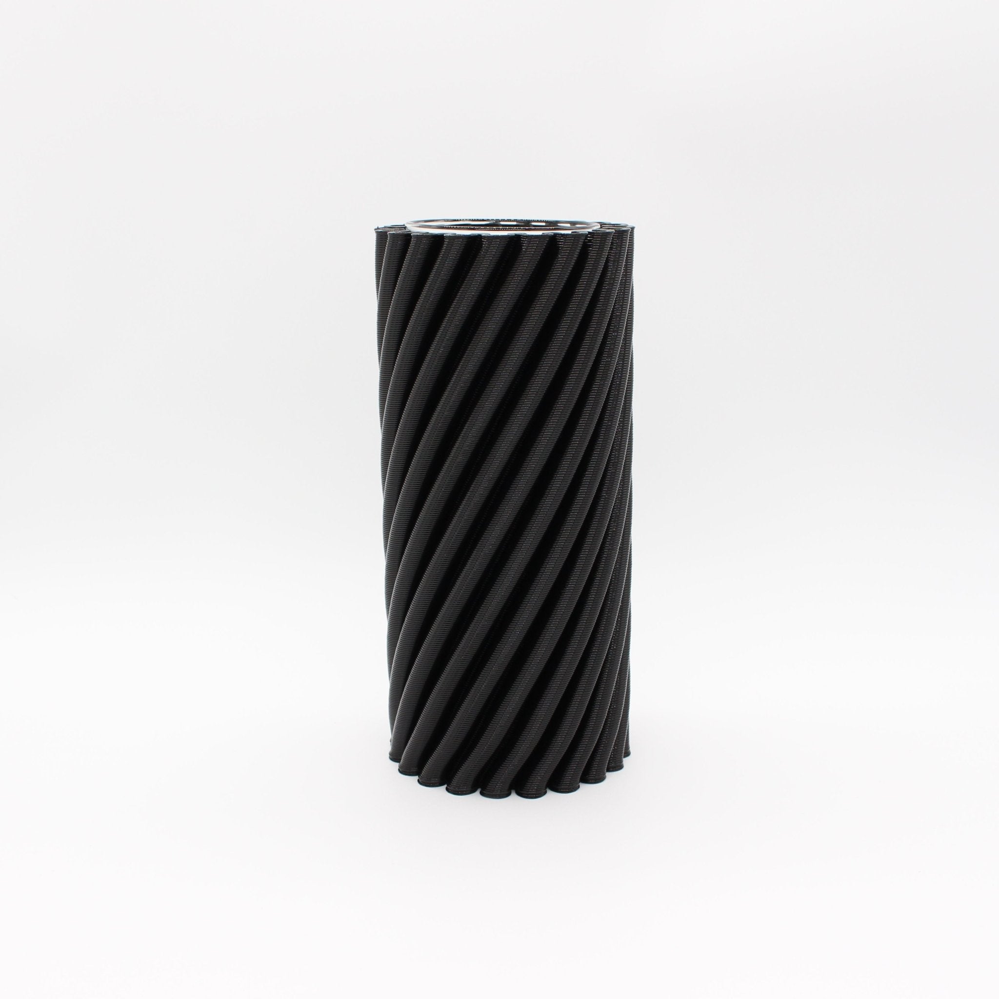 Strofi Vase Black, 3D Printed Recycled Plastic, Deme Design #color_black