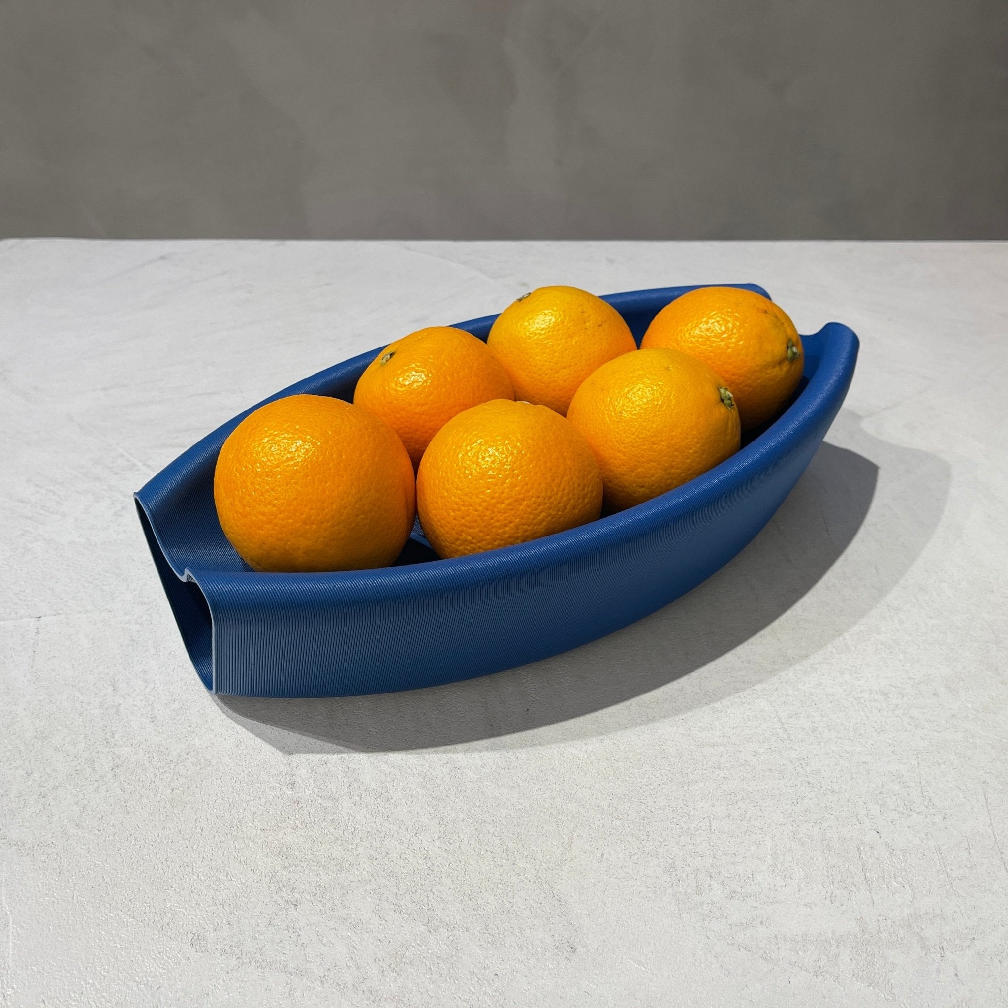 Aera Bowl Cobalt With Fruit, 3D Printed Recycled Plastic, Deme Design #color_cobalt
