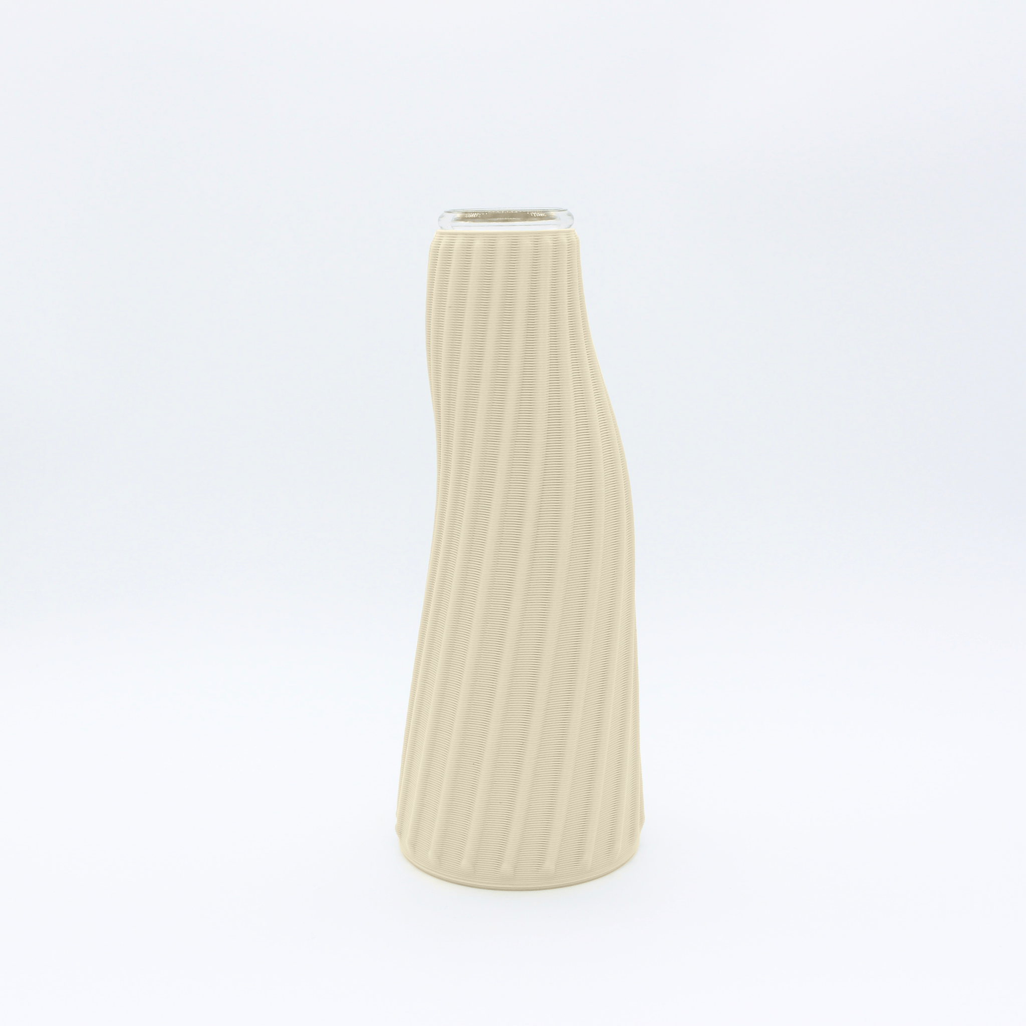Gerno Vase Eggshell, 3D Printed Recycled Plastic, Deme Design #color_eggshell