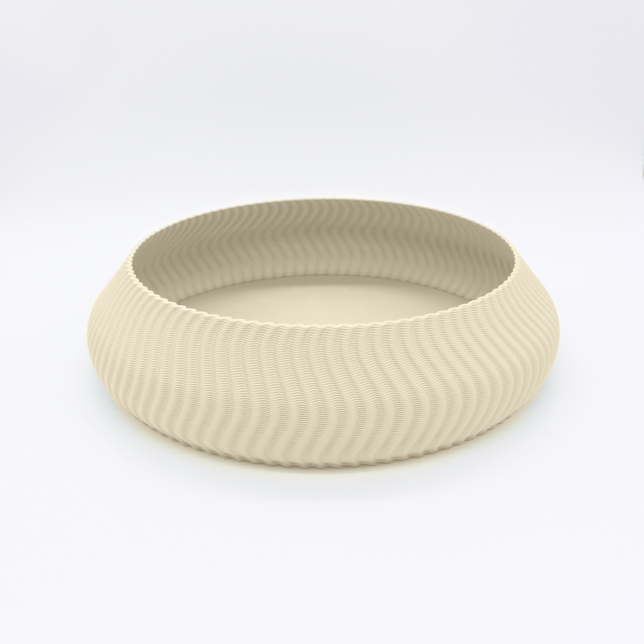 Kyma Bowl Eggshell, 3D Printed Recycled Plastic, Deme Design #color_eggshell